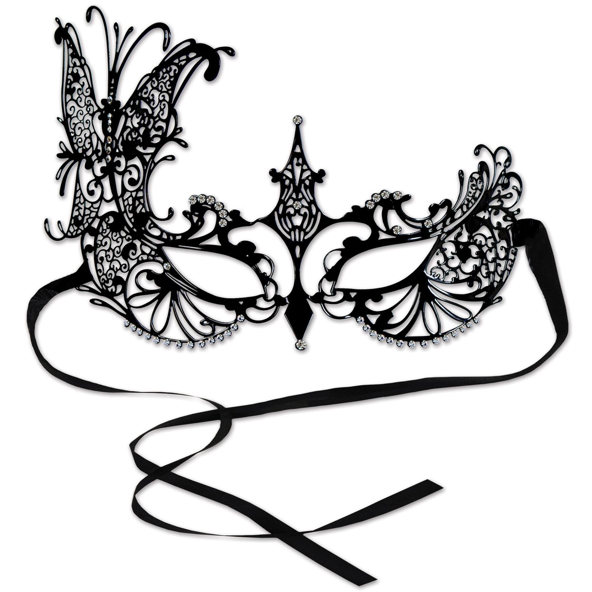 Beistle Black Metal Filigree Masquerade Mask